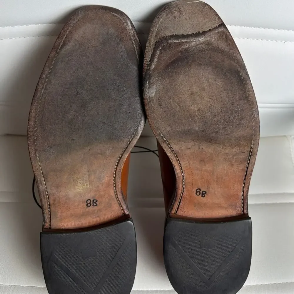 Allen Edmonds Hillcrest Walnut Leather Bicycle Toe Derby Shoes USA Mens 10 C